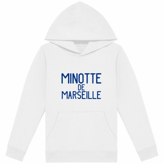Sweat à capuche Enfant Minotte de Marseille - face_blanc