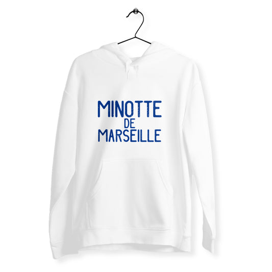 Sweat à capuche Femme Minotte de Marseille - face_blanc
